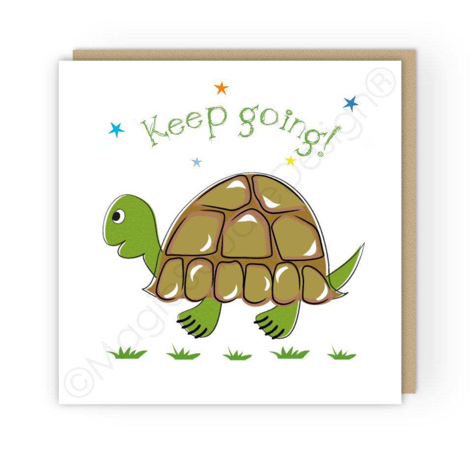 Tortoise Keep Going Stars Greetings Card